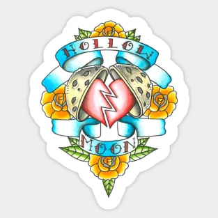 hollow moon tattoo artwork Sticker